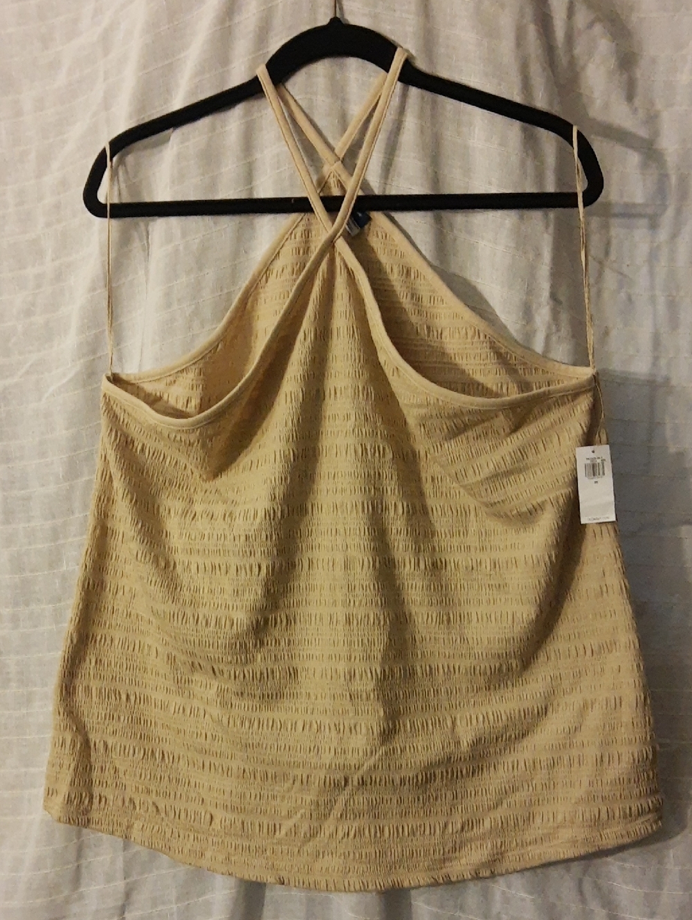 Old Navy Beige Cross-Back Textured Tank Top